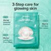 JM Solution Marine Luminous Pearl Deep Moisture 3 Step Skin Care Face Mask - Korean Skincare Facial Mask - boosting Brightening Moisturizing-5 Sheets for Dry Skin