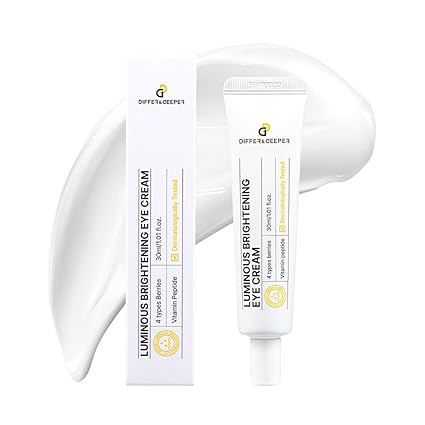 Differ & Deeper Luminous Brightening Eye Cream – Eye Moisturizer for Dullness, Dark Circles & Radiant-Looking Skin | K-Beauty Skincare (30ml)