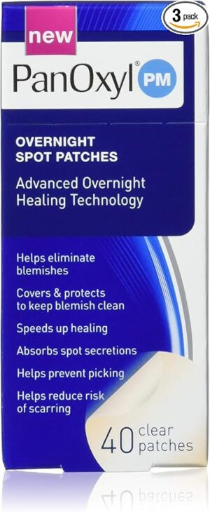 PanOxyl Pm Overnight Spot Patches With Advanced Hydrocolloid Healing Technology, 40 Count (Pack of 4)