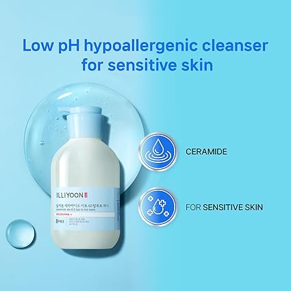 Illiyoon Ceramide Ato 6.0 Top to Toe Wash - Mild Cleanser for Baby body, 16.9 Fl Oz (500ml)