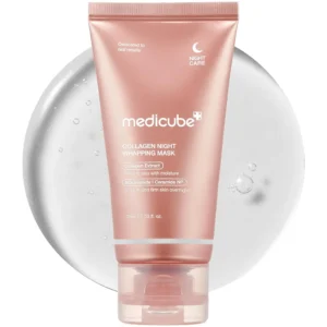 medicube Collagen Overnight Wrapping Peel Off Facial Mask Pack - Elasticity & Hydration Care, Reduces Sagging & Dullness - Hydrolyzed Collagen For Glowing Skin - Korean Skin Care, 2.53 fl.oz 75ML