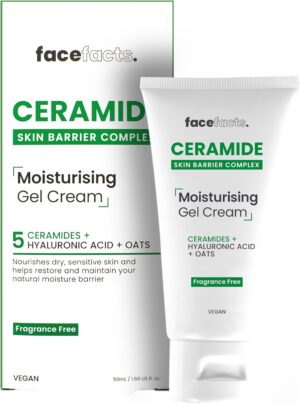 Face Facts Ceramide Gel Cream | Moisturising | Soothes + Strengthens Skin | 50ml