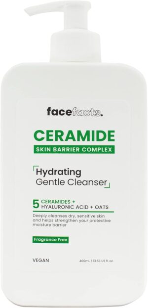 Face Facts Hydrating Ceramide Cleanser | Dry & Sensitive Skin | 400ml 13.53 US FL OZ
