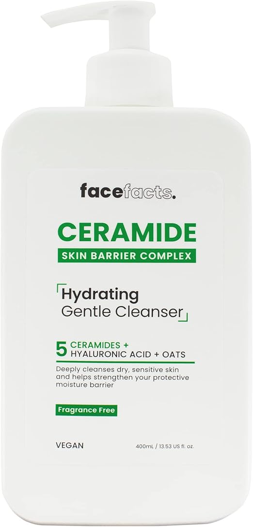 Face Facts Hydrating Ceramide Cleanser | Dry & Sensitive Skin | 400ml 13.53 US FL OZ