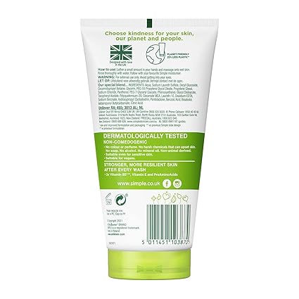 6qq Simple Kind to Skin Moisturising Facial Wash (150ml)
