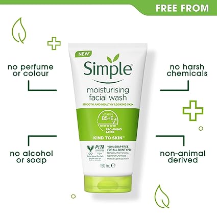6qqq Simple Kind to Skin Moisturising Facial Wash (150ml)