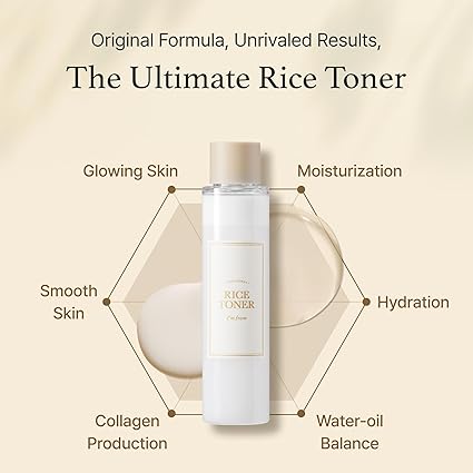 I'm from Rice Toner for Sensitive Skin, Rice Extract from Korea, Glow Essence with Niacinamide, Hydrating, Vegan, Alcohol Free, Fragrance Free, Peta Approved, K Beauty Toner, 5.07 Fl Oz
