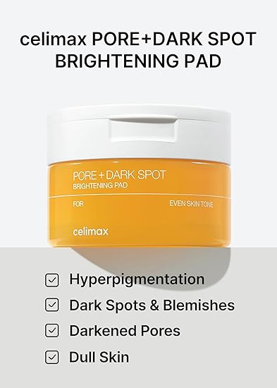 F33 celimax Ji.Woo.Gae Pore+Dark Spot Brightening Pad | Exfoliating Peeling Pads for Enlarged Pores, with Hyaluronic Acid, Pore Minimizer, Non-Irritating, Hydrating, For Sensitive Skin (40 pads)