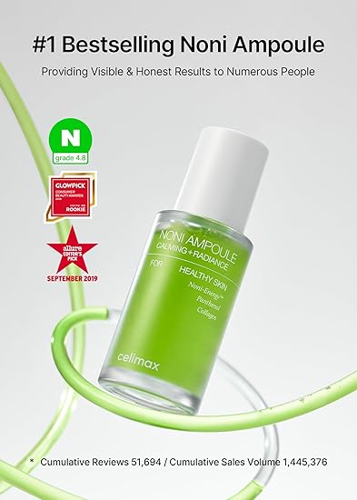 G33 celimax Noni Energy Ampoule 30ml | with Noni Extract, Hydrating, Moisturizing & Soothing Serum for Wrinkles & Fine Lines, Mild Ampoule For Face