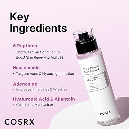 J222 COSRX 6X Peptide Collagen Booster Toner Serum, Niacinamide & Hyaluronic Acid Facial Essence for All Skin Types, Korean Skin Care, Paraben Free, 150mL/5.07 Fl.Oz