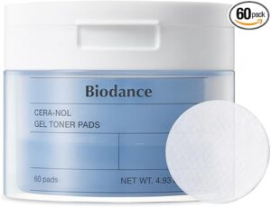 Biodance Cera-nol Gel Toner Pads | Hydrating, Soothing Korean Toner Pads for Sensitive Skin | 4.93 fl.oz.(140g), 60Pads