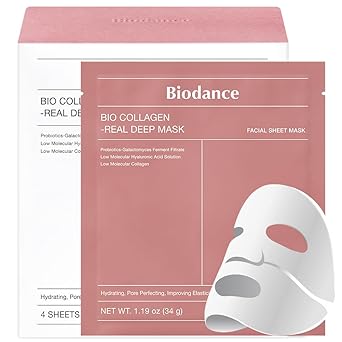 L3 BIODANCE Bio-Collagen Real Deep Mask, Hydrating Overnight Hydrogel Mask, Pore Minimizing, Elasticity Improvement, 34g x16ea