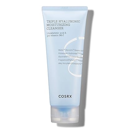COSRX Hydrium Triple Hyaluronic Moisturizing Cleanser 5.07 fl.oz / 150ml | Daily Cleanser for Dry Skin with Hyaluronic Acid & Vitamin B | Animal Testing Free, Paraben Free, Korean Skin Care