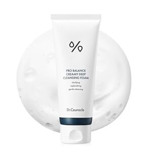 Dr.Ceuracle by leegeehaam Pro Balance Creamy Deep Cleansing Foam (150 ml / 5.07 fl. oz.) - Korean Daily Hydrating Facial Wash with 6 Probiotics for Oil & Moisture Balance