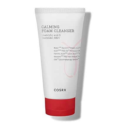 V2 COSRX AC Collection Calming Foam Cleanser, 150ml / 5.07 fl.oz | Salicylic Acid Acne Cleanser | Animal Testing Free, Paraben Free, Korean