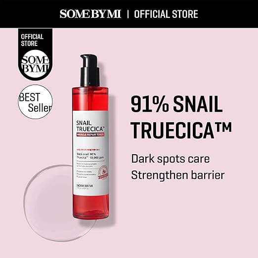 V33 SOME BY MI Snail Truecica Miracle Repair Toner - 4.6Oz, 135ml - Made from Snail Mucin for Sensitive Skin - Daily Repair Face Toner with Skin Texture and Pigmentation Care - Korean Skin Care