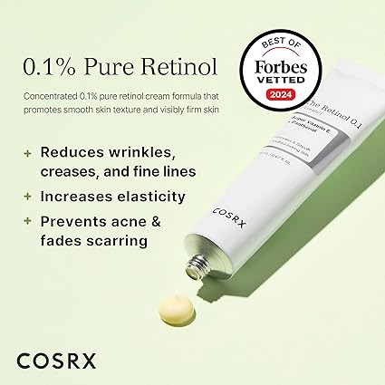 X22 COSRX Retinol 0.1% Cream, 0.67 Oz, Anti-aging Eye & Neck Cream with Retinoid Treatment to Firm Skin, Reduce Wrinkles, Fine Lines, Signs of Aging, Gentle Daily Korean Skin Care