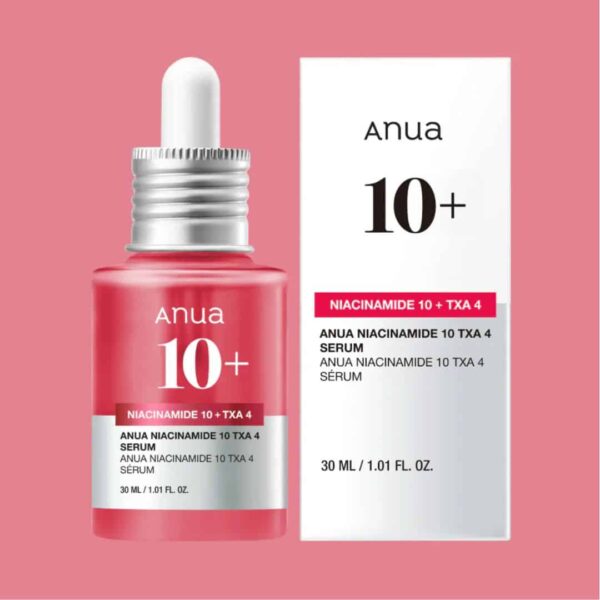 ANUA Niacinamide 10 + TXA 4 Serum, Hyaluronic Acid, Tranexamic acid, Vitamin B12, Facial Serum for Glass Skin, Clarifying, Radiant Complexion with Natural Color, Korean Skin Care (30ml /1.01 fl.oz)