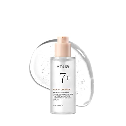 NUA RICE CERAMIDE 7 HYDRATING BARRIER SERUM, Brightening, Hydrating Serum for Face, Rice, Hyaluronic Acid, Niacinamide, Fragrance-free, Non comodogenic, Glass Skin, Korean Skin Care, 50ml/1.69fl.oz.