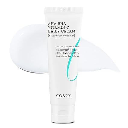 d2 COSRX AHA BHA VITAMIN C Daily Cream 1.69 fl. oz 50 ml, Face Cream, Anti Aging, Plumping Skin, Natural, Fruit, Korean Skin Care