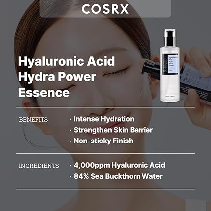 e22 COSRX Hyaluronic Acid Toner, 3.38 fl.oz / 100ml, For Dry Skin, Lightweight Daily Essence, Day and Night, Korean Skin Care, Animal Testing Free, Paraben Free