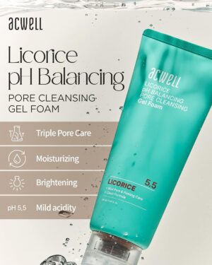 acwell licorice ph balancing pore cleansing gel foam