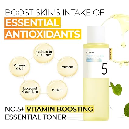 numbuzin No.5 Toner | Vitamin Boosting Essential Toner | First Step Skin Care | Improves Hyperpigmentation and Uneven Skin Tone | (200ML)6.76 fl. oz.