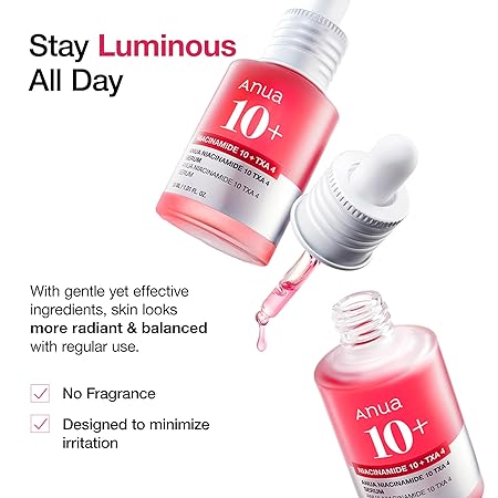 ANUA Niacinamide 10 + TXA 4 Serum, Hyaluronic Acid, Tranexamic acid, Vitamin B12, Facial Serum for Glass Skin, Clarifying, Radiant Complexion with Natural Color, Korean Skin Care (30ml /1.01 fl.oz)