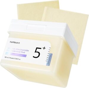 numbuzin No.5 Toner Pads | Vitamin-Niacinamide Concentrated Pad | Double-Sided | Glutathione, Niacinamide, PHA & LHA | Exfoliation, Hyperpigmentation Care | 70 Pads/180 ml