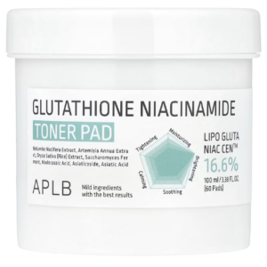 Aplb, Glutathione Niacinamide, Toner Pad, 60 Pads 100Ml/ 3.38 Fl Oz