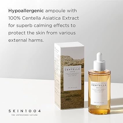 SKIN1004 Madagascar Centella Asiatica Ampoule Facial Serum 1.01 fl.oz(30ml) | 100% Centella Asiatica Extract for Soothing Sensitive and Acne-prone Skin
