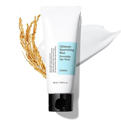 r2 COSRX Ultimate Nourishing Rice Overnight Spa Mask, 60ml / 2.02 fl.oz | Rice Extract 68% and Niacinamide 2%, Korean Skin Care, Animal Testing Free, Paraben Free