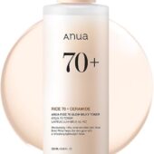 Anua Rice 70 Glow Milky Toner, For Glass Skin, Rice Water, Niacinamide, Ceramides, Panthenol, Fragrance-Free, Non Comedogenic, Fungal Acne Safe, Korean Skin Care, 250Ml/8.45Fl.oz.