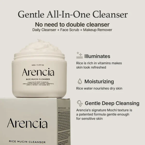 arencia rice mucin cleanser 120g