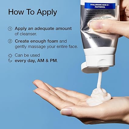 ANUA Hydrating Gentle Foaming Cleanser, Hyaluronic Acid, Glycerin, Zinc, Panthenol, Korean Face Wash for Dry Skin, for Double Cleansing, Korean Skincare (150ml/5.07fl oz.)