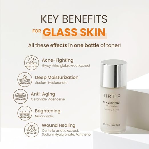 TIRTIR Milk Skin Rice Toner | Deep Moisturizing, Hydrating Toner for face, Niacinamide, Ceramide, Rice Bran Extract, Nature-Oriented Ingredients for Korean Skin Care,