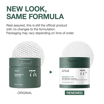 ANUA Heartleaf 77 Toner Pad, Mild Exfoliating Facial Pads for Glass Skin, Hydrating Pore Care for Sensitive Skin, Heartleaf Extract, PHA, Centella, Non comedogenic, Korean Skin Care (70 Pads)