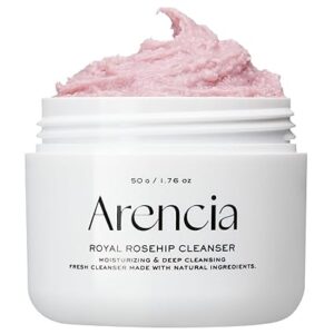 Rosehip Brightening Rice Mochi Face Cleanser & Daily Scrub - Moisturizing, Exfoliating & Deep-Cleansing - All Skin Types with Rice Powder & Rice Water (1.76oz)