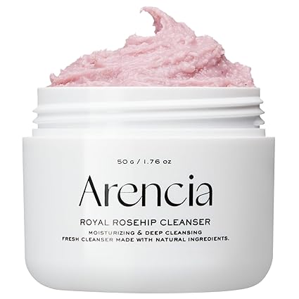 Rosehip Brightening Rice Mochi Face Cleanser & Daily Scrub - Moisturizing, Exfoliating & Deep-Cleansing - All Skin Types with Rice Powder & Rice Water (1.76oz)