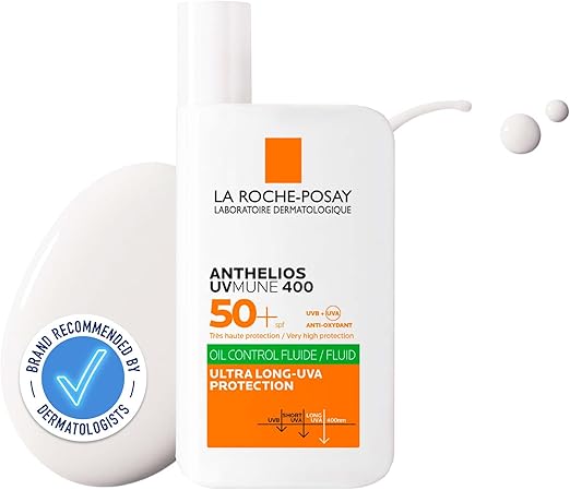 La Roche-Posay Anthelios UVMune 400 Oil Control Invisible Fluid SPF50+ Sun screen for Oily, Blemish-Prone Skin 50ml
