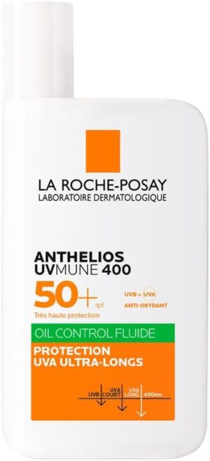 La Roche-Posay Anthelios UVMune 400 Oil Control Invisible Fluid SPF50+ Sun screen for Oily, Blemish-Prone Skin 50ml