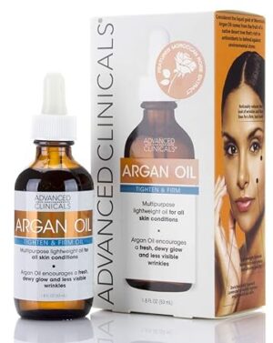 Advanced Clinicals Luxury Pure Argan Oil. Lightweight facial Oil Reduces the Appearance of Wrinkles and hydrates dry skin 53ML 1.8FL OZ