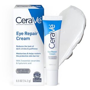 CeraVe Eye Repair Cream, Under Eye Cream For Puffiness And Bags Under Eyes, Hyaluronic Acid + Niacinamide + Marine Botanical Complex, Oil Free & Opthalmologist Tested 0.5OZ/ 14. 2 G