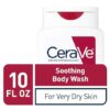 CeraVe Soothing Body Wash for Dry Skin, Shower Oil for Sensitive, Dry, Itchy, and Eczema-Prone Skin, Fragrance Free & Paraben Free & Sulfate Free, 10 oz 296ML