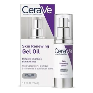 CeraVe Skin Renewing Gel Oil, Daily Hydrating Serum For Face With CeraPlex & Hyaluronic Acid, Gel Moisturizer For Face Hydrates & Smooths Skin, Non-Greasy, Fragrance Free & Non-Comedogenic, 1 Ounce / 29ML