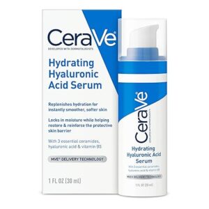 Cerave Hyaluronic Acid Serum for Face with Vitamin B5 and Ceramides, Hydrating Face Serum for Dry Skin, Fragrance Free, 1 Ounce 30ML
