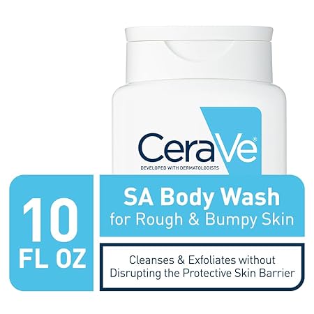 CeraVe Body Wash with Salicylic Acid, Fragrance Free Body Wash to Exfoliate Rough and Bumpy Skin, Allergy Tested, 10 Ounce 296ML / 10FL OZ