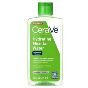 CeraVe Micellar Water, Hydrating Facial Cleanser & Eye Makeup Remover with Niacinamide, Ceramides & Glycerin, Fragrance-Free & Non-Irritating, 10 Fluid Ounces 296ML