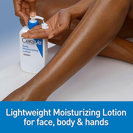 CeraVe Daily Moisturizing Lotion for Dry Skin, Body Lotion & Face Moisturizer with Hyaluronic Acid and Ceramides, Daily Moisturizer, Fragrance Free, Oil-Free, 355ML / 12 FL OZ