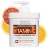 Advanced Clinicals Vitamin C Cream Visibly Brightening Body Lotion | Vitamin C Moisturizer Skin Care Body Cream For Women & Men Helps Visibly Improve Look Of Dark Spots & Uneven Skin Tone, 16 Ounce (1 LB)